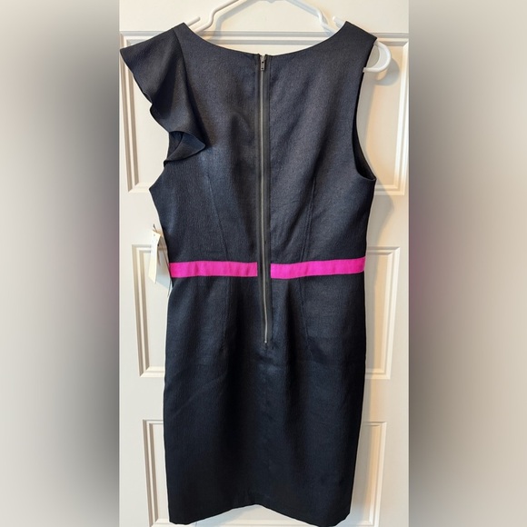 NWT Yoana Baraschi Made in NYC Sheath Dress with Shoulder Ruffle 
Size 8 - Picture 2 of 10